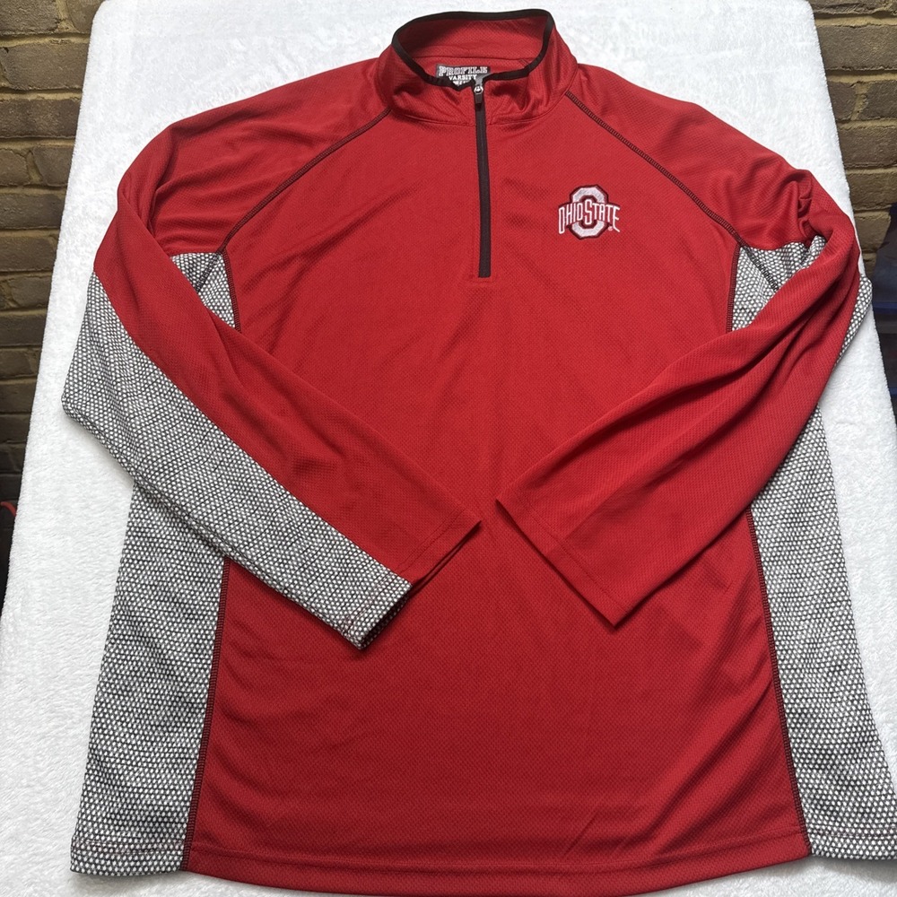Ohio State 1/4 Zip 2XL Big And Tall Pull Over Long-Sleeve Shirt Ohio State Logo